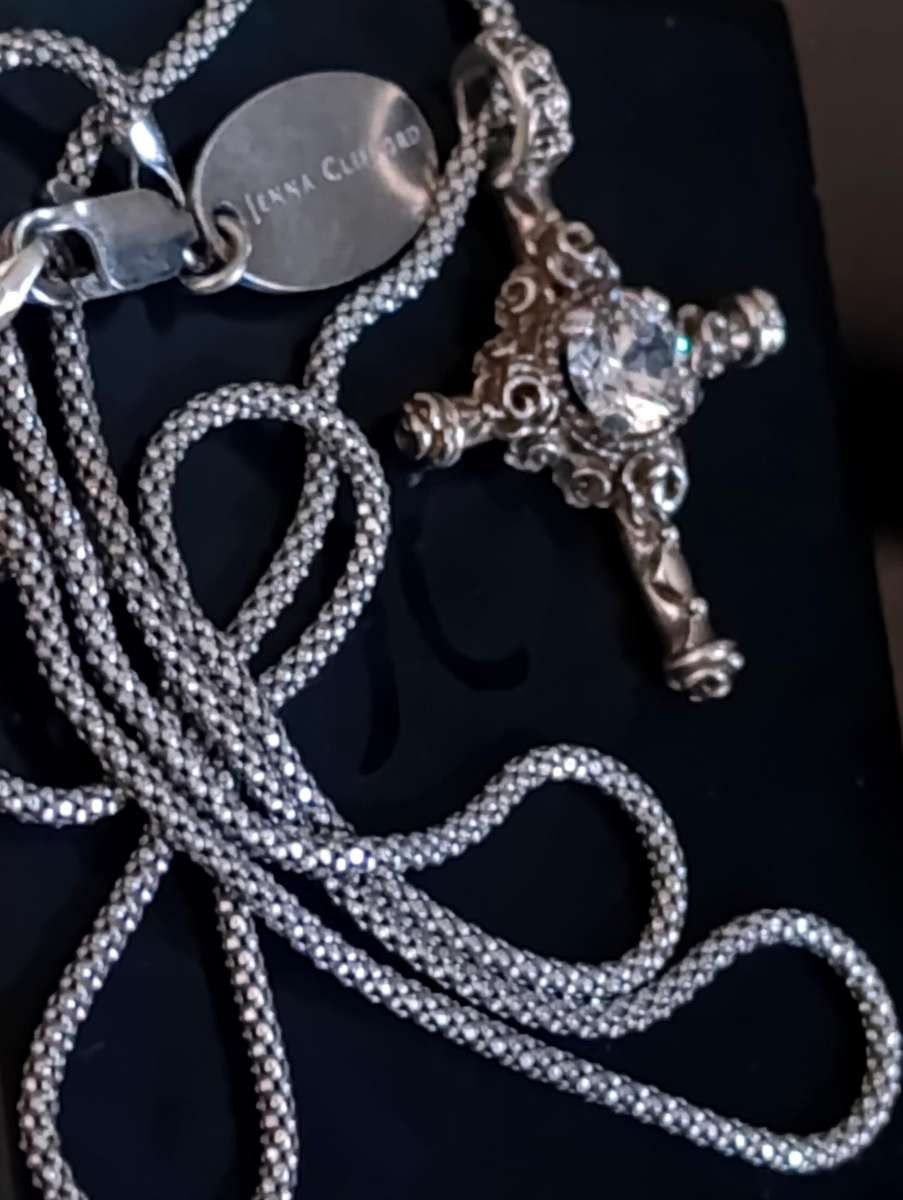 Jenna Clifford 950 Silver Cross Pendant Set
