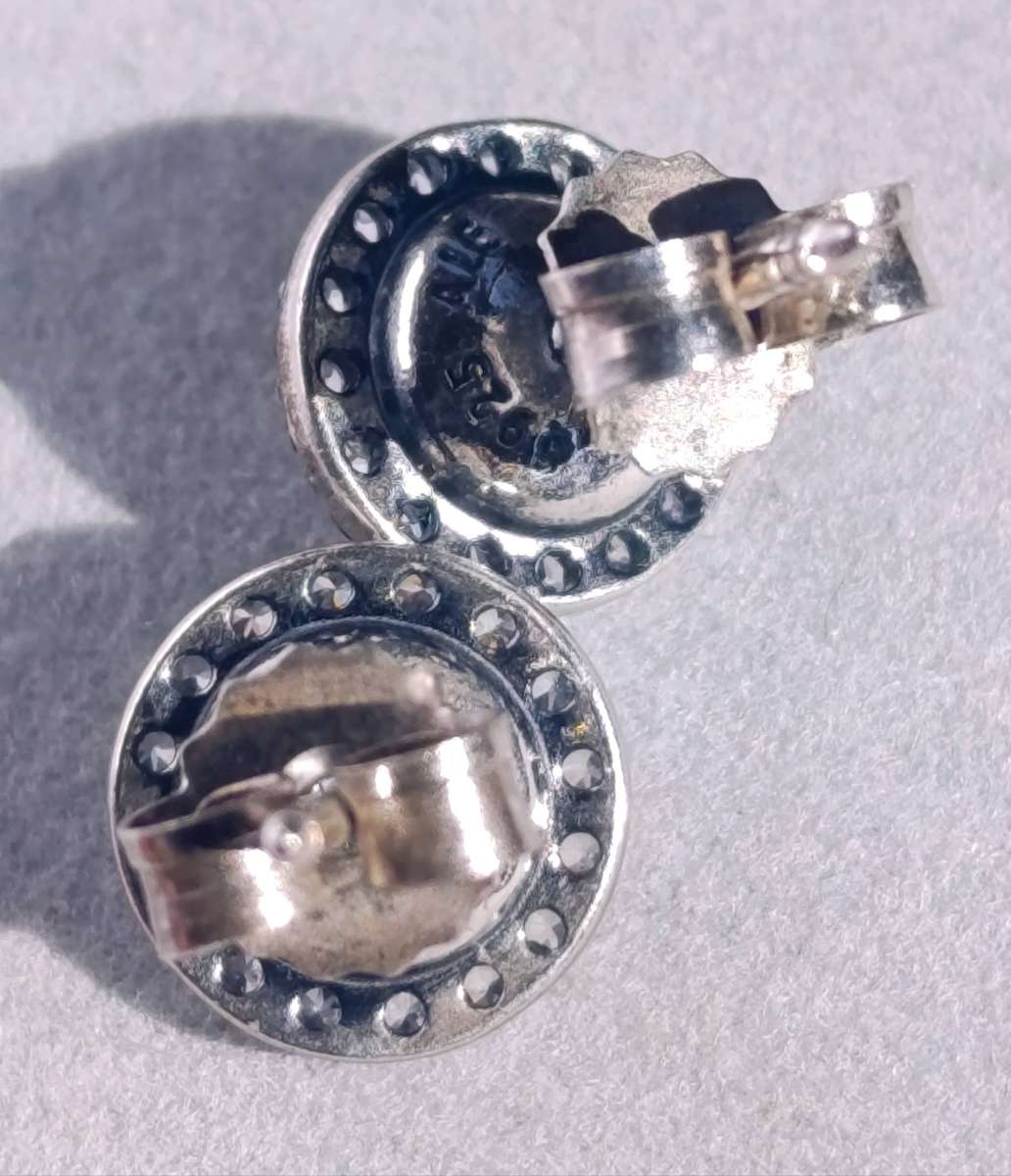 Pandora Sterling Purple Stone Earrings