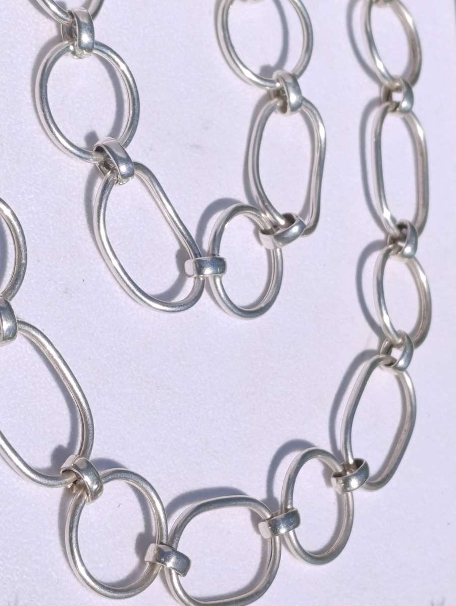 Vintage Sterling 2CM Necklace & Bracelet Set