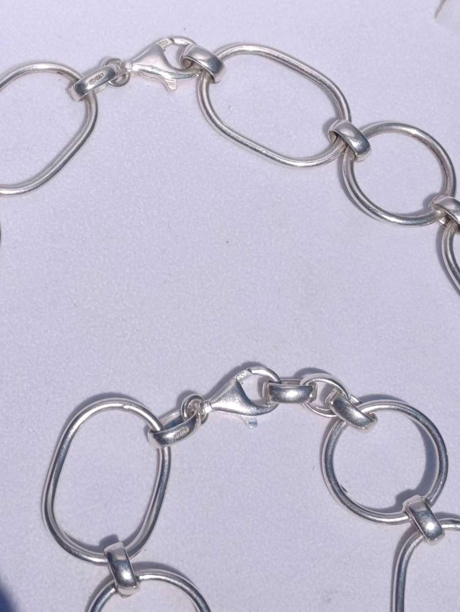 Vintage Sterling 2CM Necklace & Bracelet Set