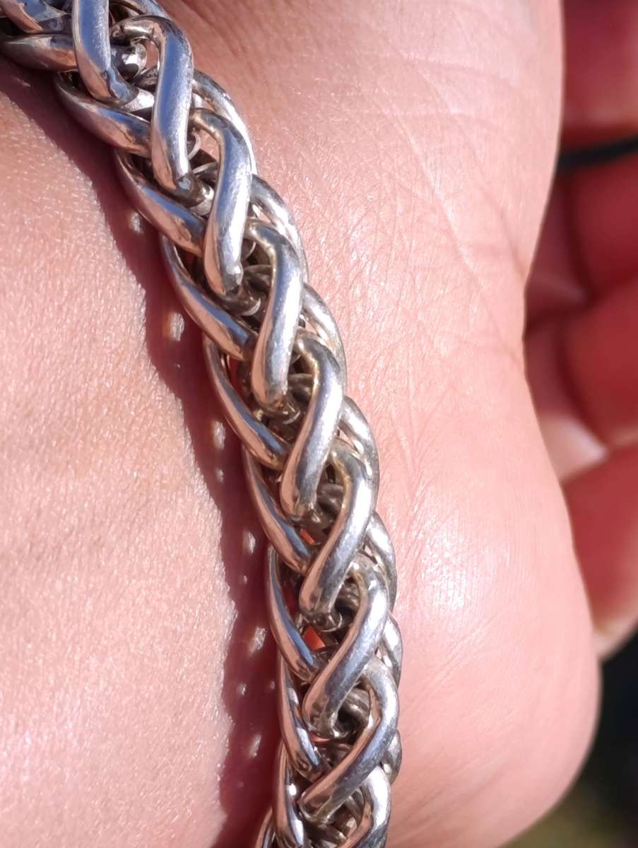 Sterling Signoretti Vintage 1CM Wheat Link Bracelet