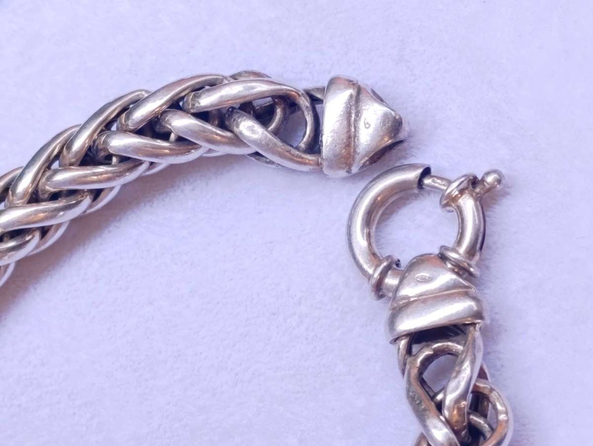 Sterling Signoretti Vintage 1CM Wheat Link Bracelet