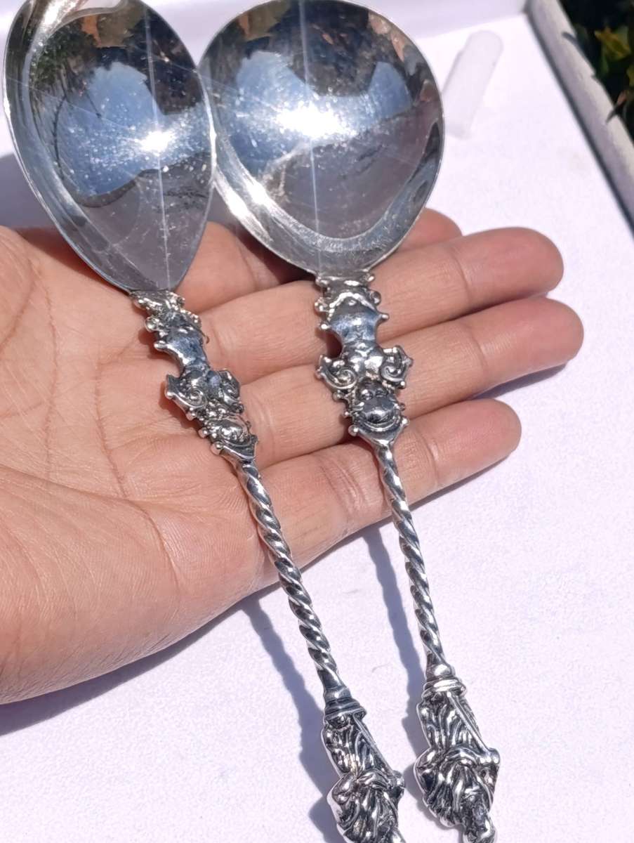 Rare Antique Sterling Large Hallmarked Apostle Spoons