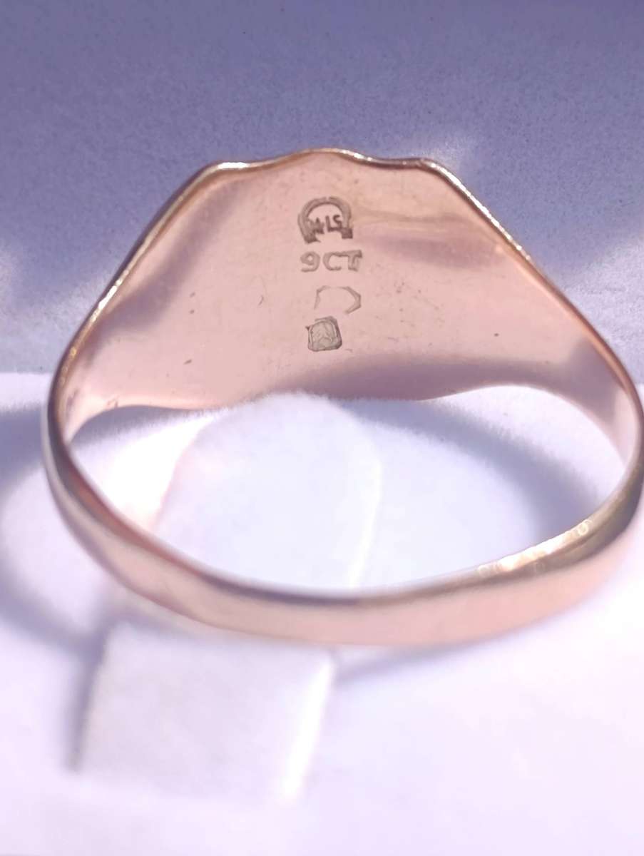 9ct Rosegold Hallmarked Vintage Signet Ring