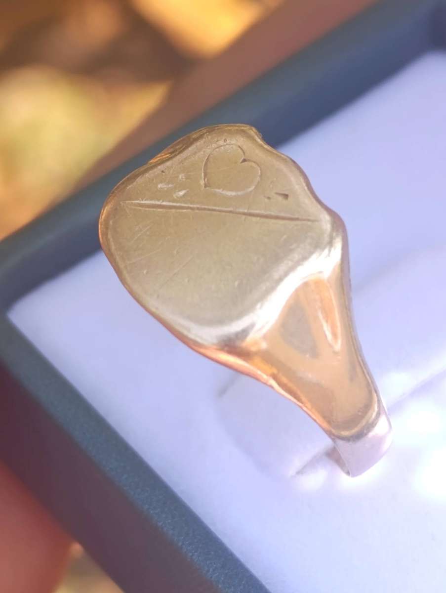 9ct Rosegold Hallmarked Vintage Signet Ring