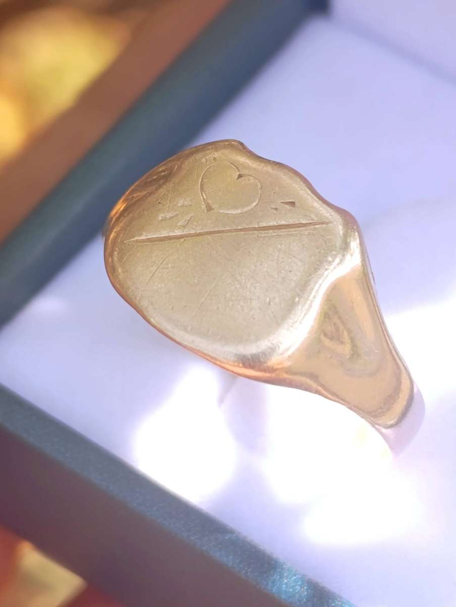 9ct Rosegold Hallmarked Vintage Signet Ring