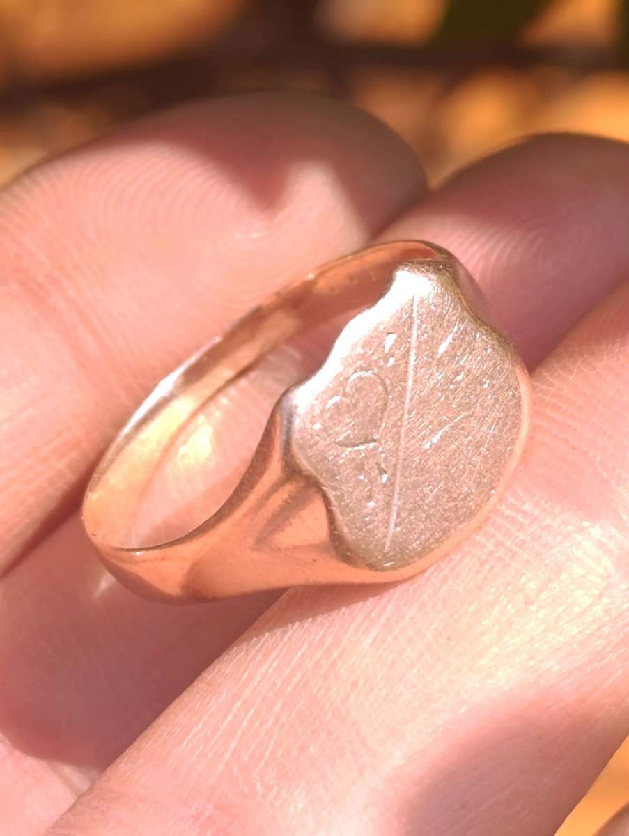 9ct Rosegold Hallmarked Vintage Signet Ring