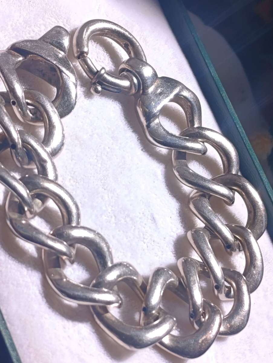 Sterling Vintage Wide Signoretti Clasp Bracelet