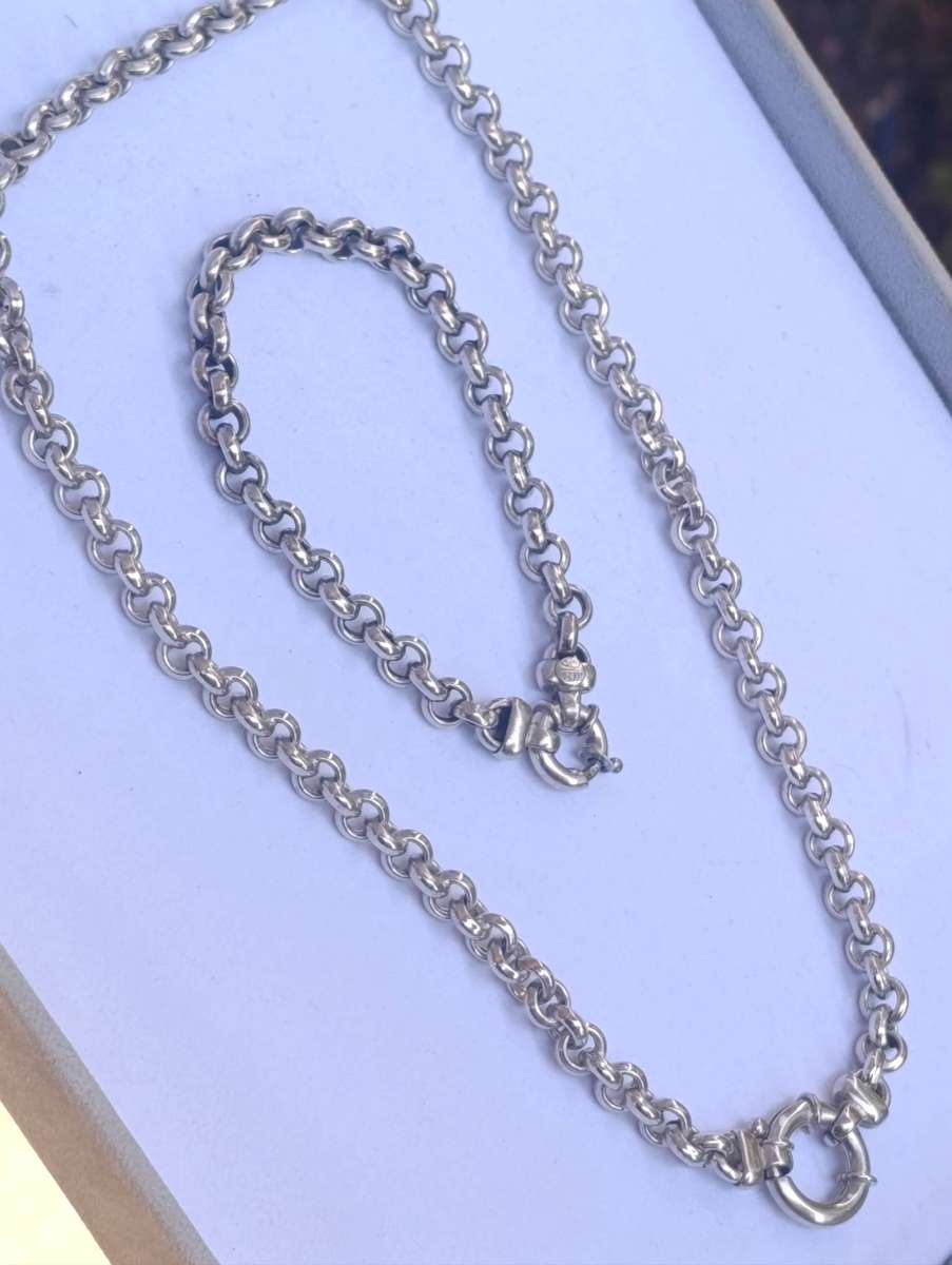Sterling Signoretti Rolo 7mm Necklace & Bracelet Set
