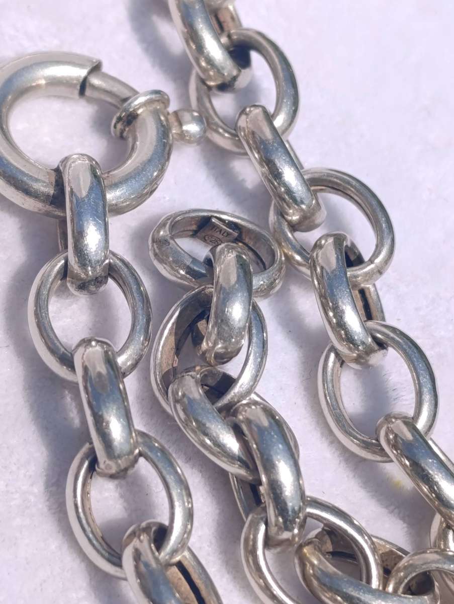Sterling 9MM Rolo Signoretti Clasp Necklace