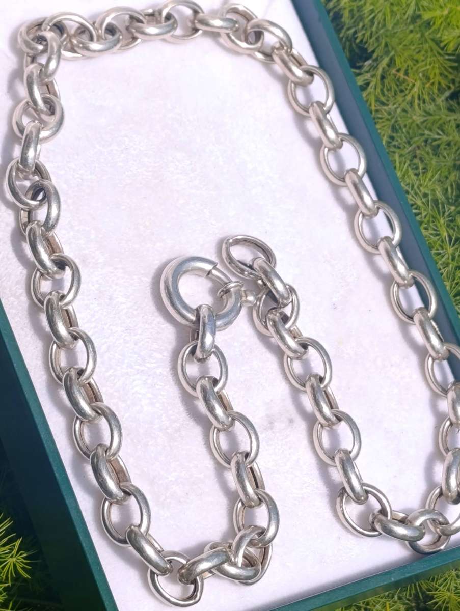 Sterling 9MM Rolo Signoretti Clasp Necklace