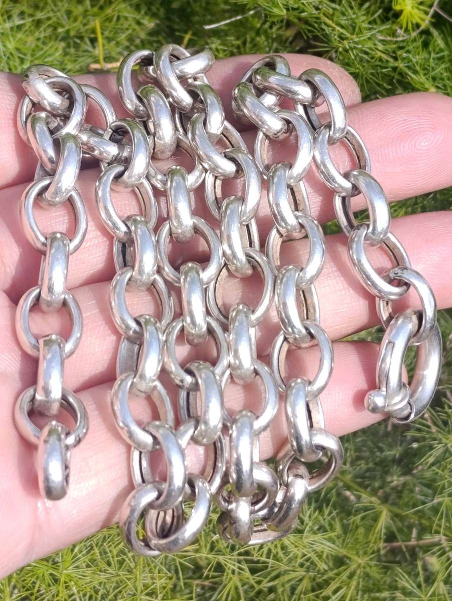 Sterling 9MM Rolo Signoretti Clasp Necklace