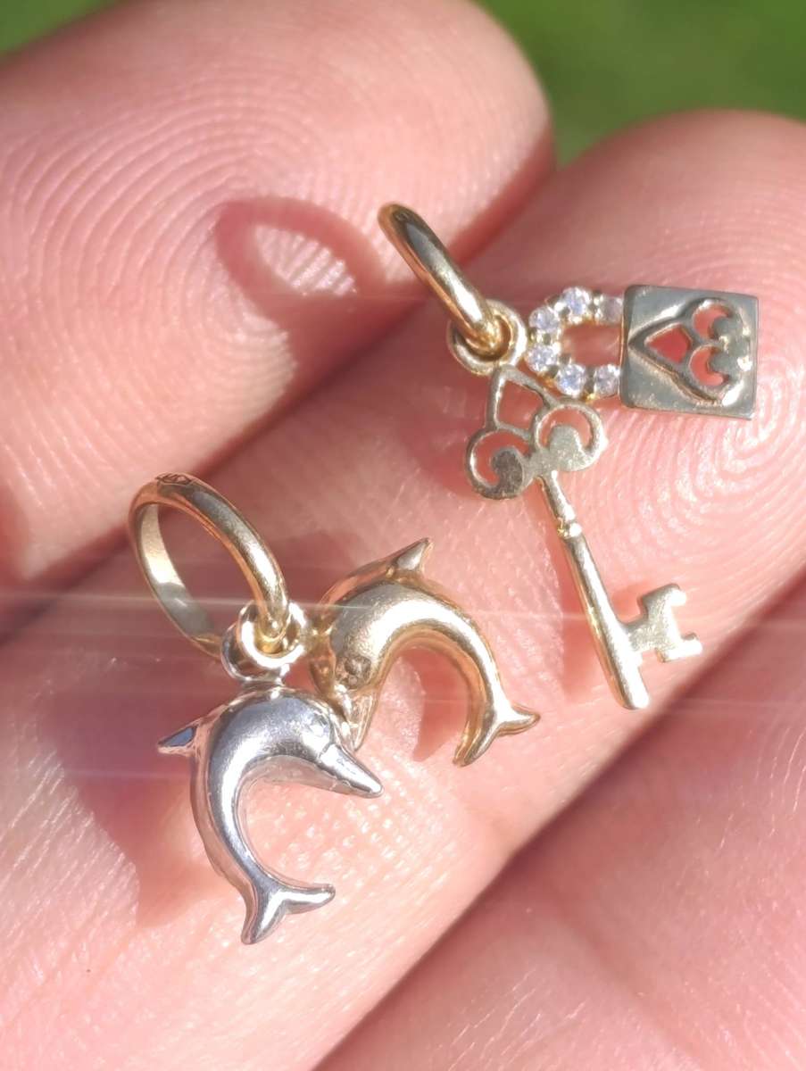 Set of Two 9ct Vintage Double Charms