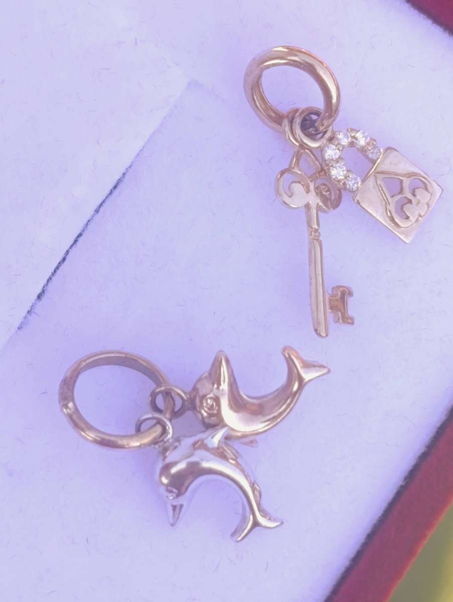 Set of Two 9ct Vintage Double Charms