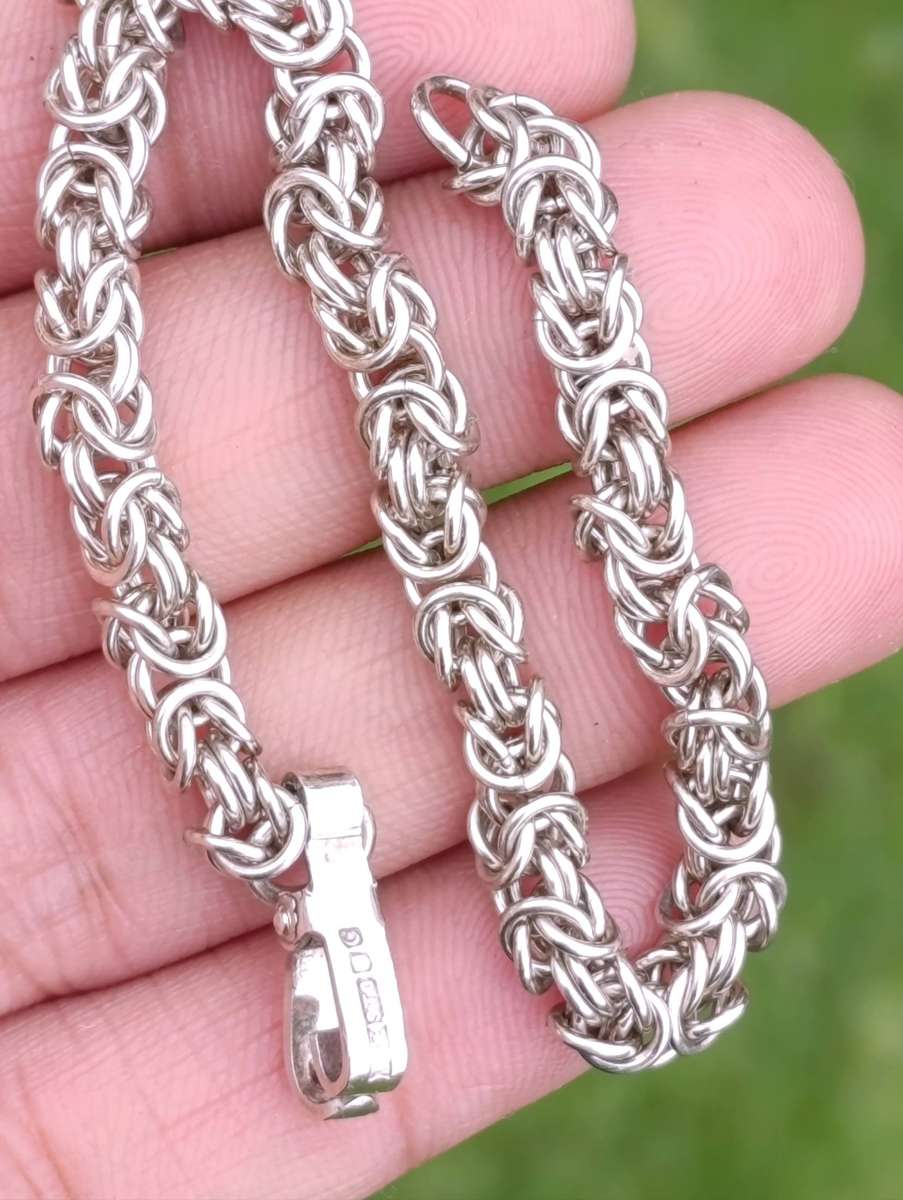 British Hallmarked 5MM Sterling Byzantine Bracelet
