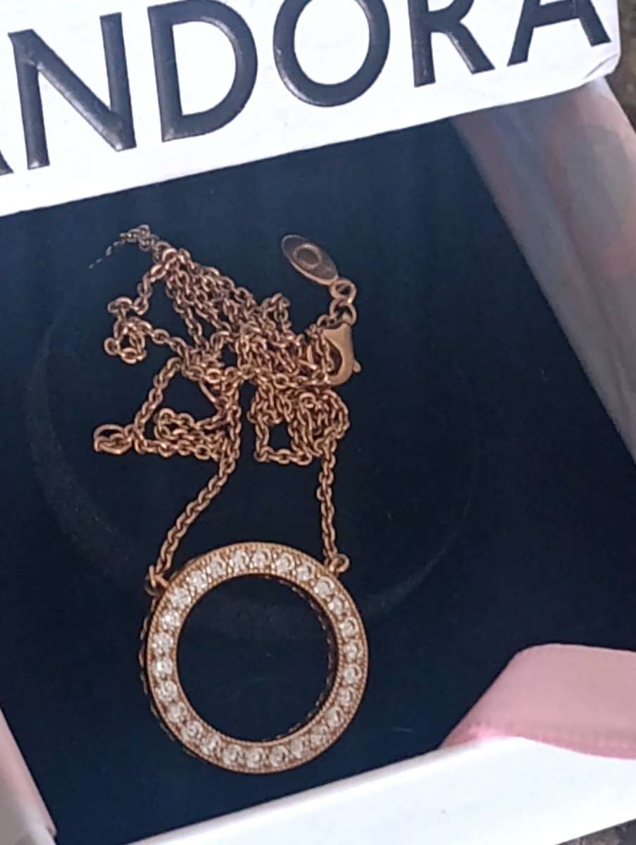 Pandora Rosegold Circle of Sparkle Necklace