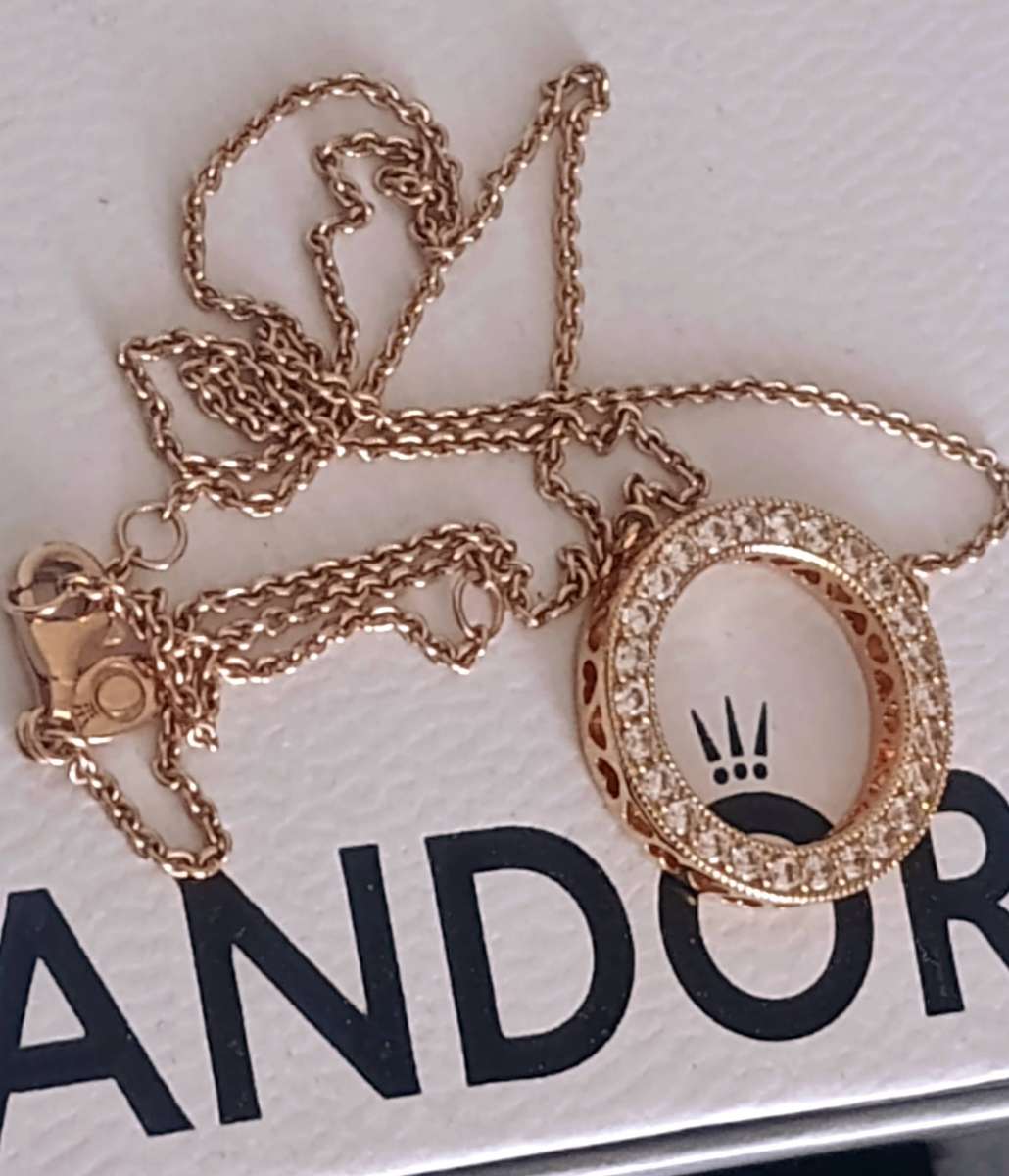 Pandora Rosegold Circle of Sparkle Necklace