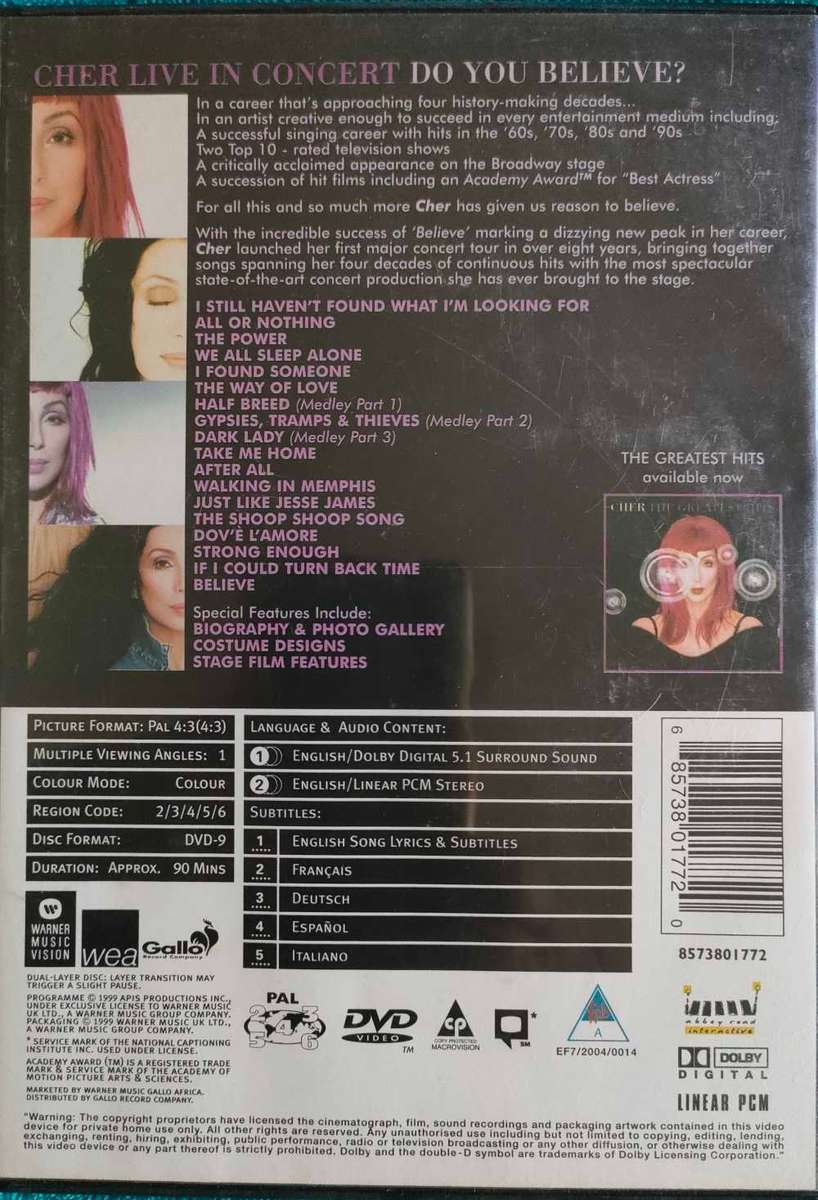 Cher - Live in Concert