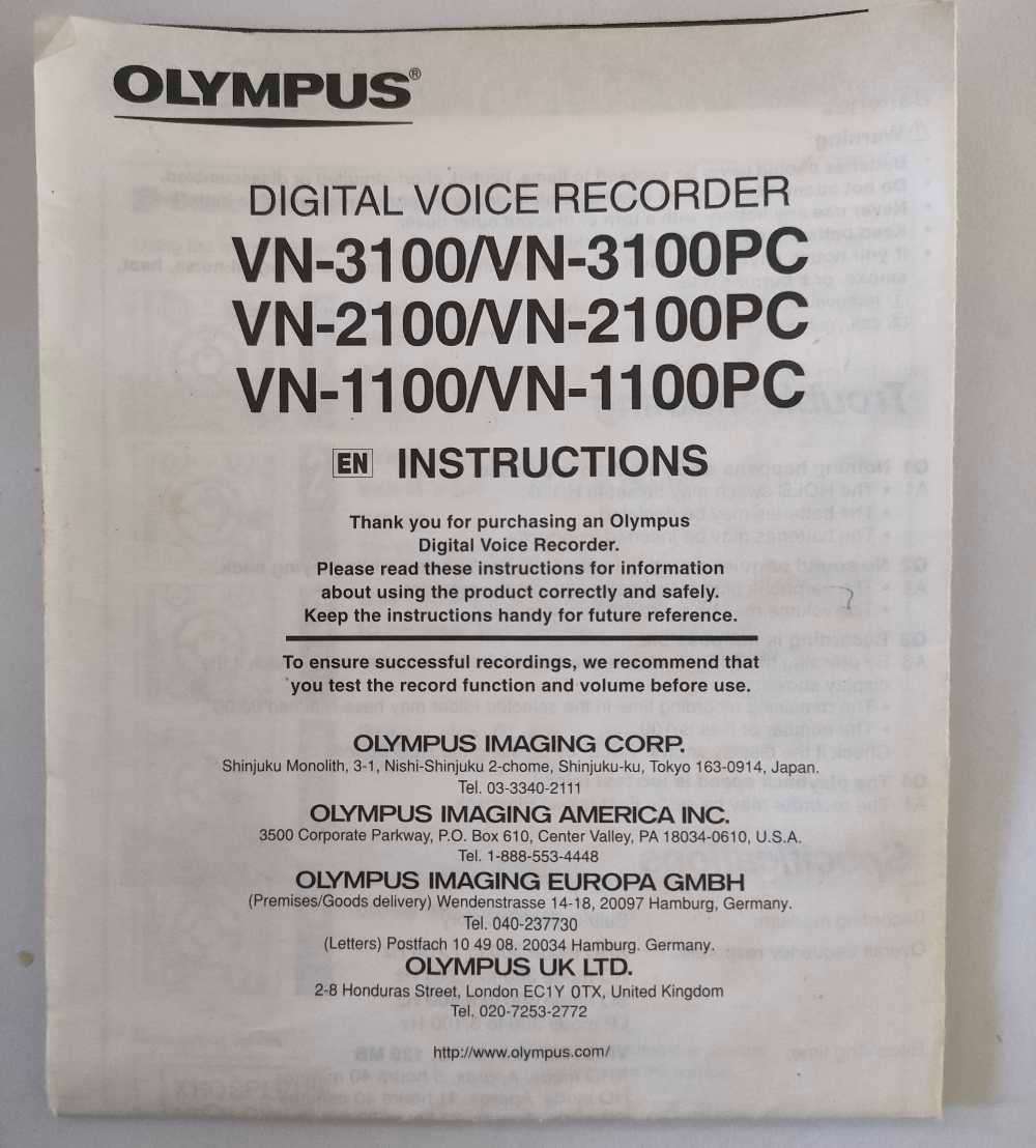 Olympus Digital Voice Recorder