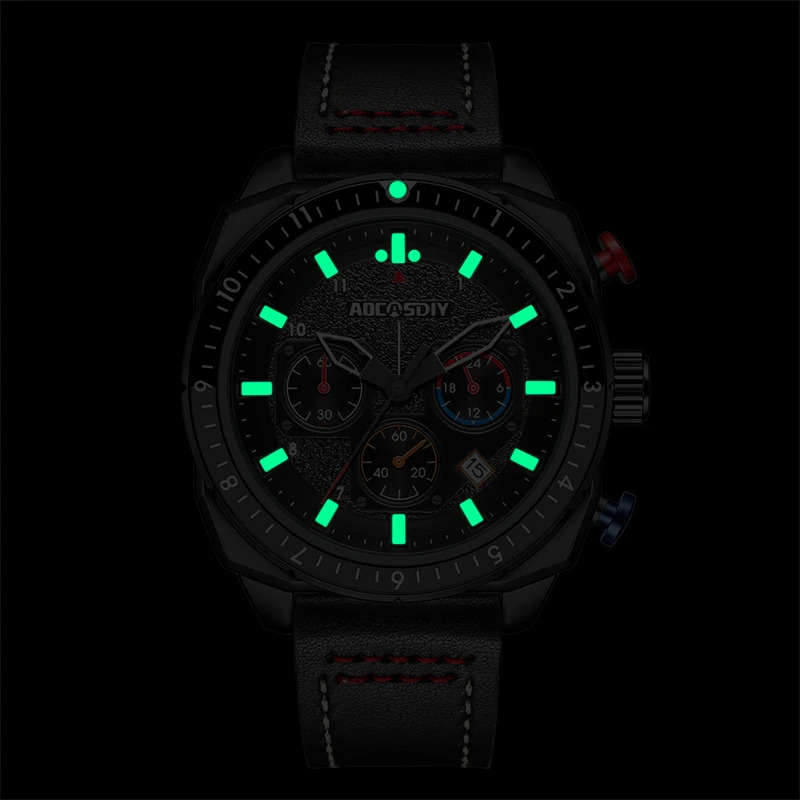 AOCASDIY A6016 Shock Resistant, Complete Calendar, Water Resistant, Quartz Chronograph