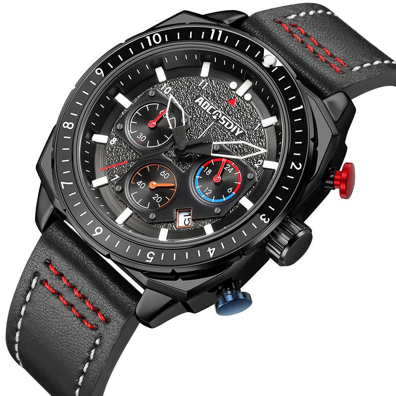 AOCASDIY A6016 Shock Resistant, Complete Calendar, Water Resistant, Quartz Chronograph