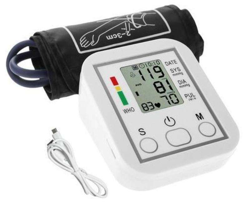 Portable Digital Blood Pressure Monitor  C-Type USB & Battery Operated | Upper Arm Cuff | Automatic