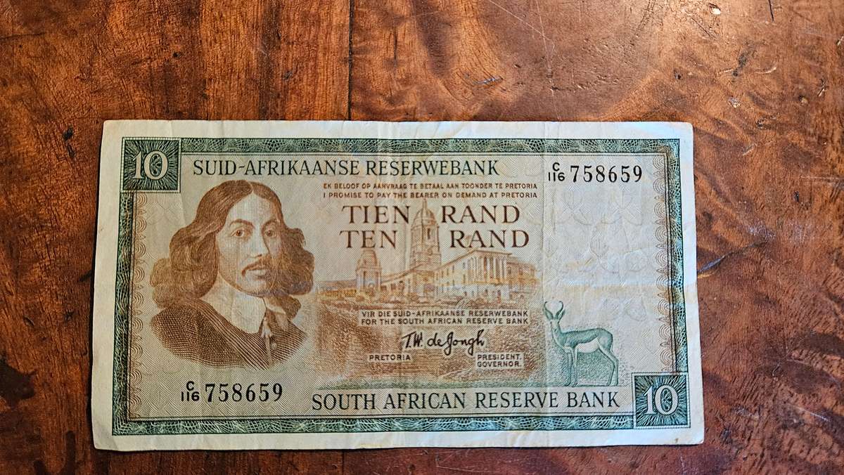 South African R10 Bank Note TW de Jong
