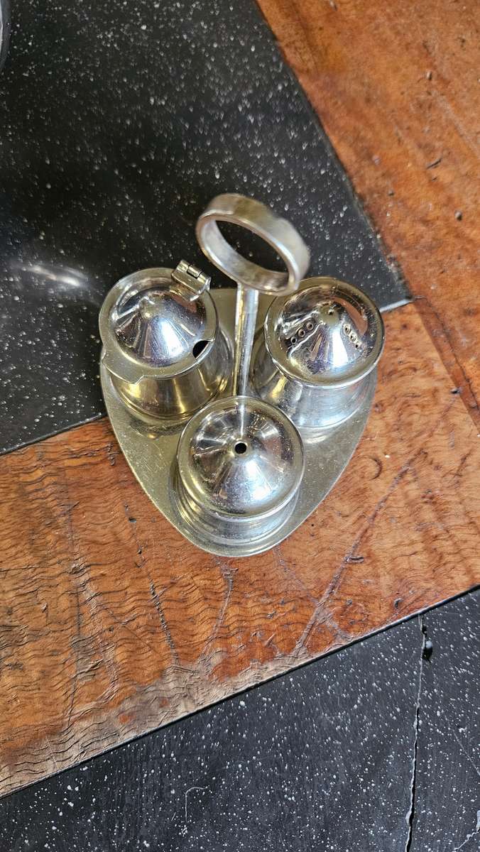 EPNS Ketlle, Sugar Bowl & Condiment Set