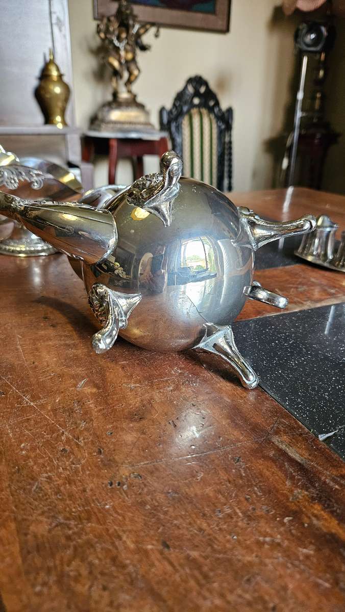 EPNS Ketlle, Sugar Bowl & Condiment Set