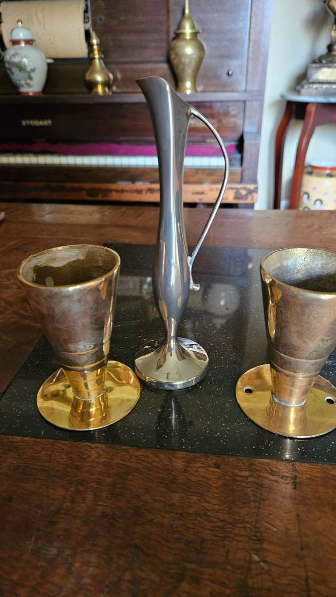 Heavy Brass Candle Stick Holders + Single Stem Vase