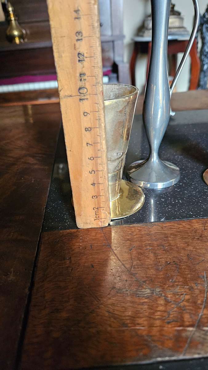 Heavy Brass Candle Stick Holders + Single Stem Vase