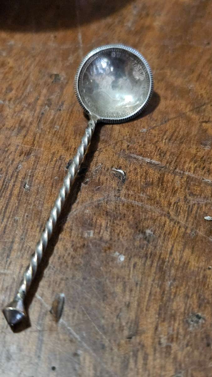 Hallmarked Silver Mustard Pot & Spoon