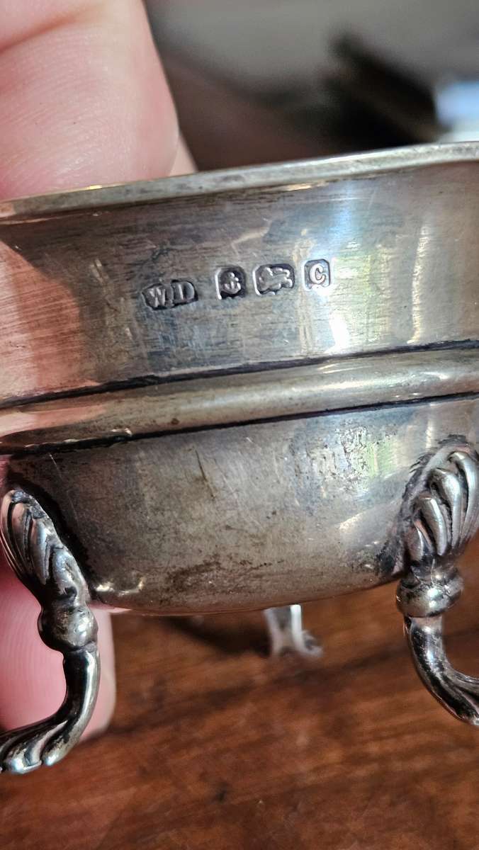 Hallmarked Silver Mustard Pot & Spoon