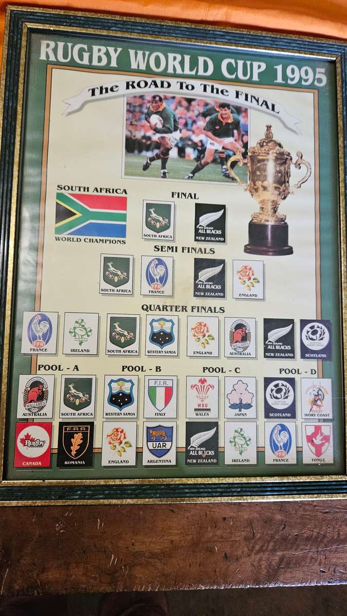 Framed Rugby Art Plus Flag
