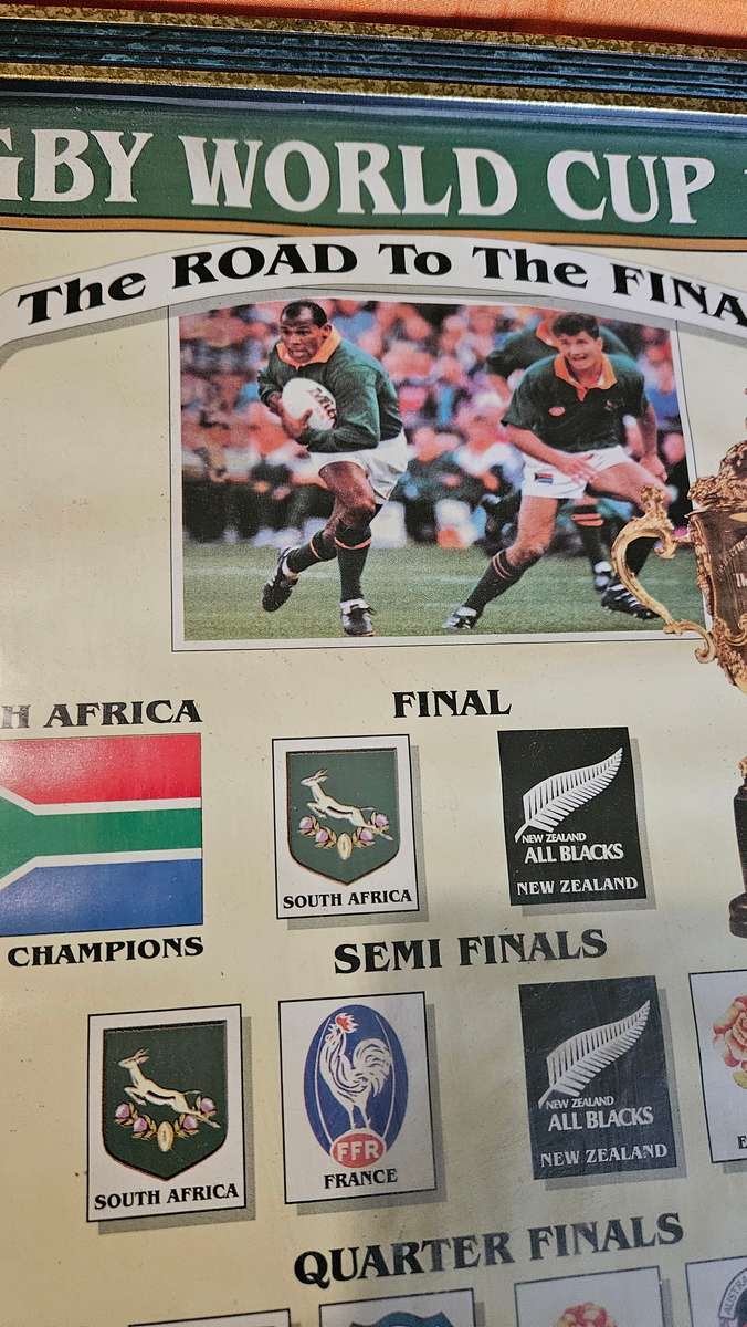Framed Rugby Art Plus Flag