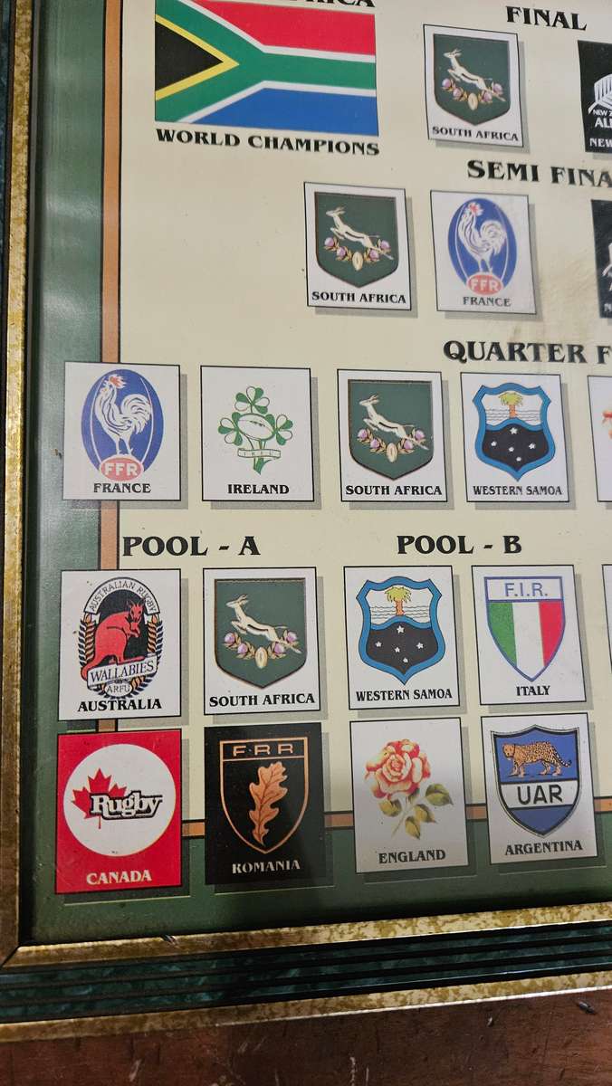 Framed Rugby Art Plus Flag