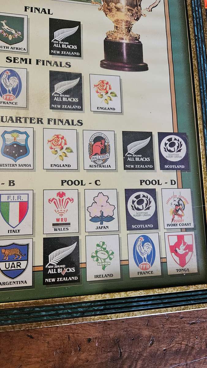 Framed Rugby Art Plus Flag