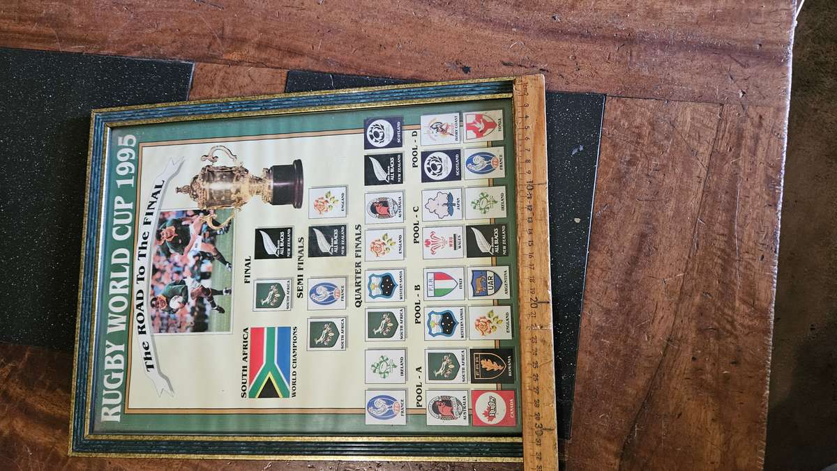 Framed Rugby Art Plus Flag