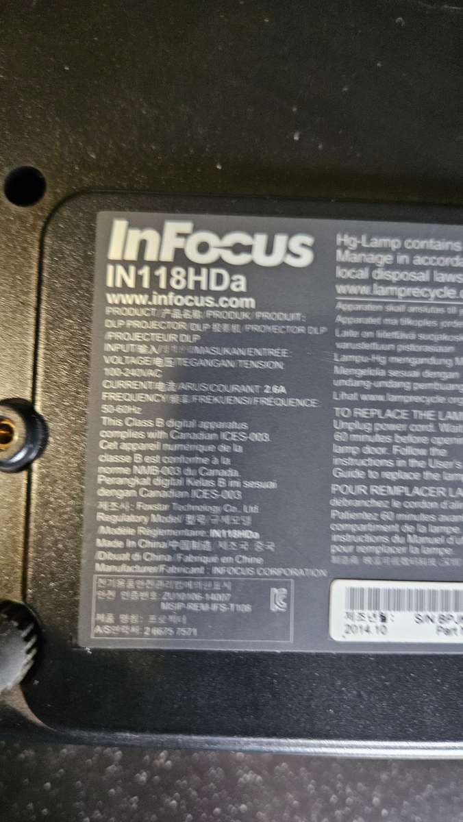 Infocus  Home Entertainment Projector Model:  IN118HDa