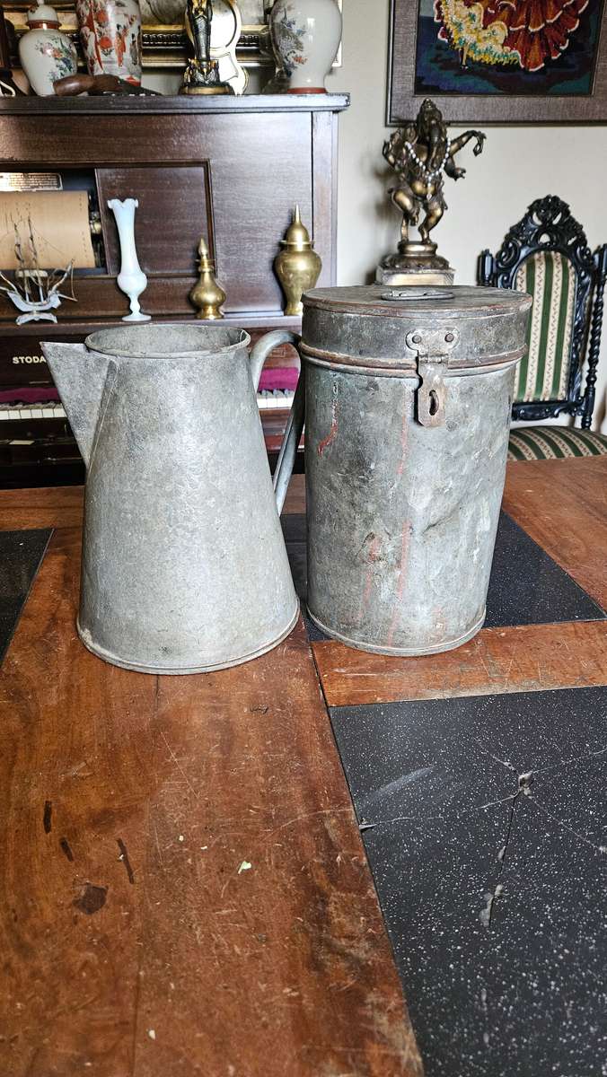 Galvanized Container & Pitcher