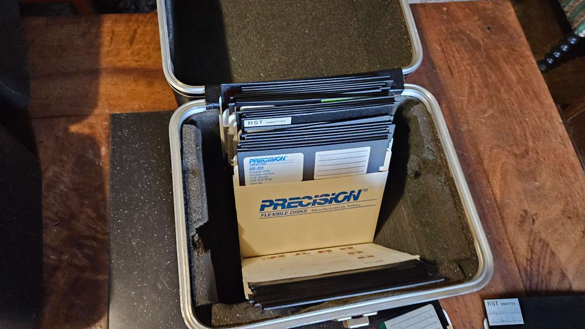 Vintage Floppy Disks Plus Containers