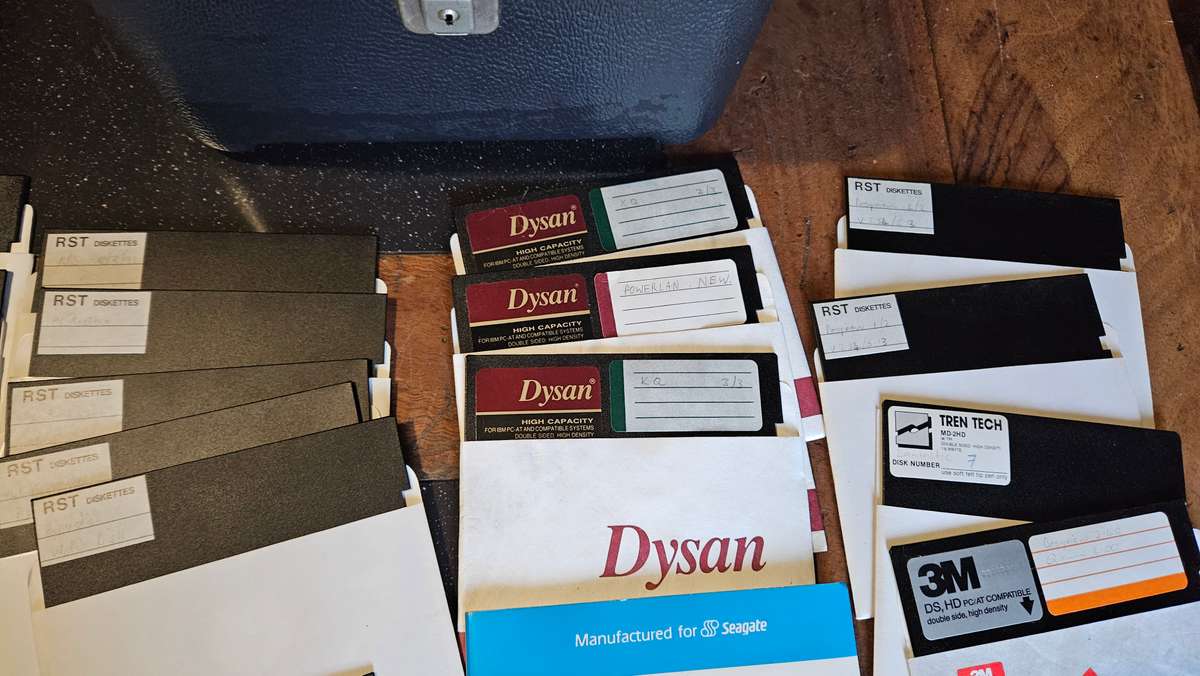 Vintage Floppy Disks Plus Containers