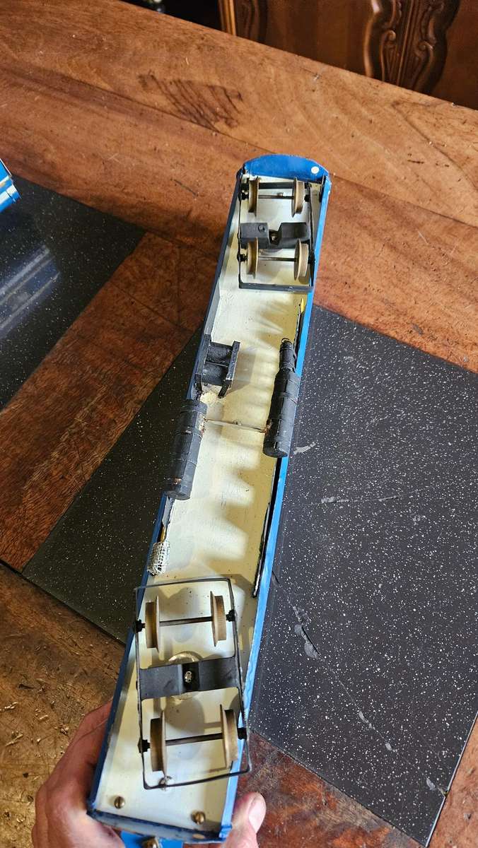 Two Blue Train Coaches