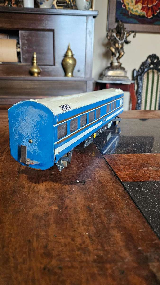 Two Blue Train Coaches