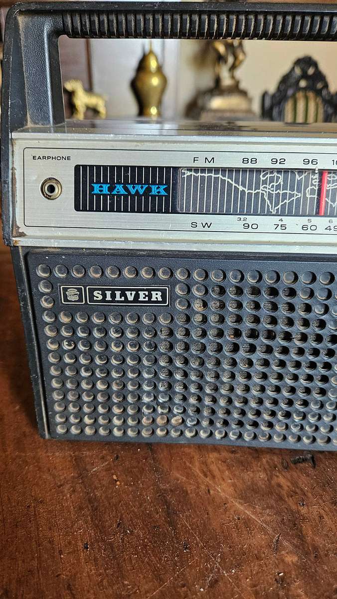 Vintage Silver Hawk Portable Radio