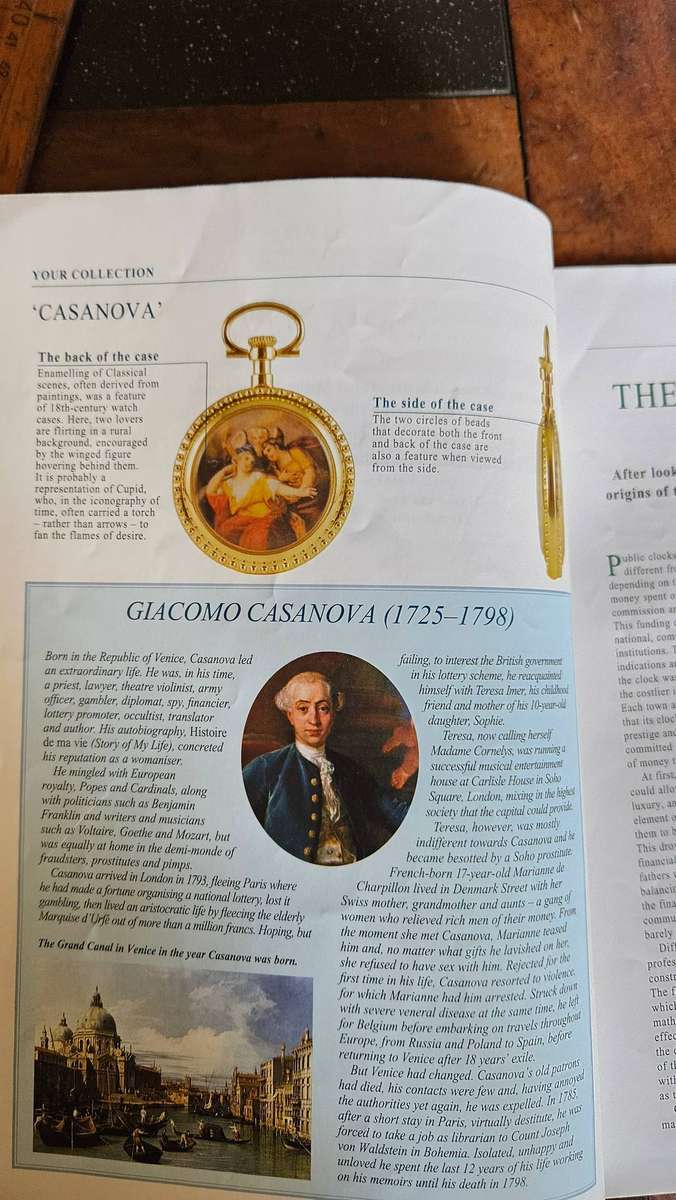 Collectable Casanova Pocket Watch "Unused"