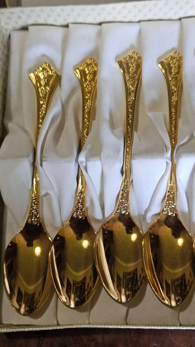 24 Carat Gold Plated Eetrite Spoons