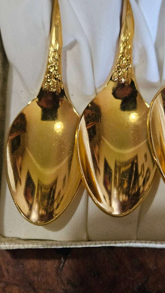 24 Carat Gold Plated Eetrite Spoons