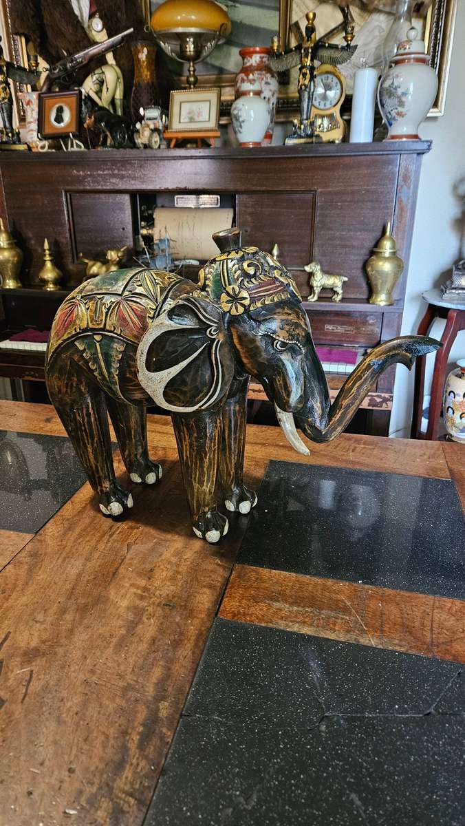 Hand Carved Wooden Elephant