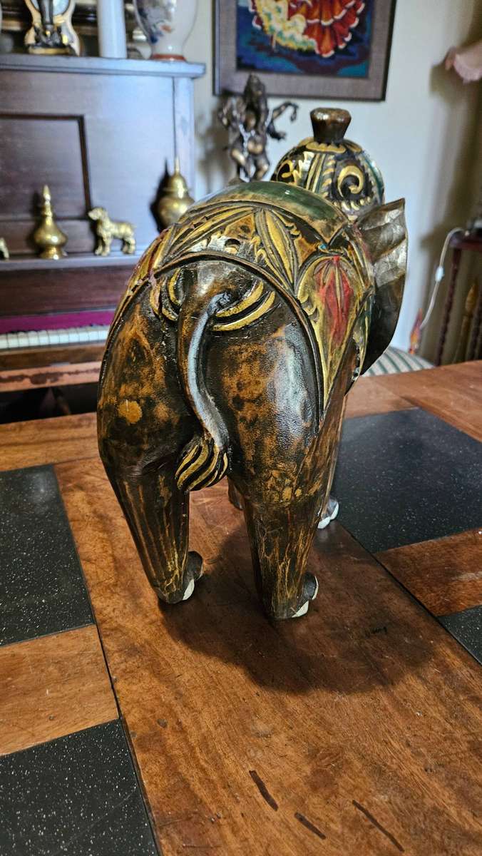 Hand Carved Wooden Elephant